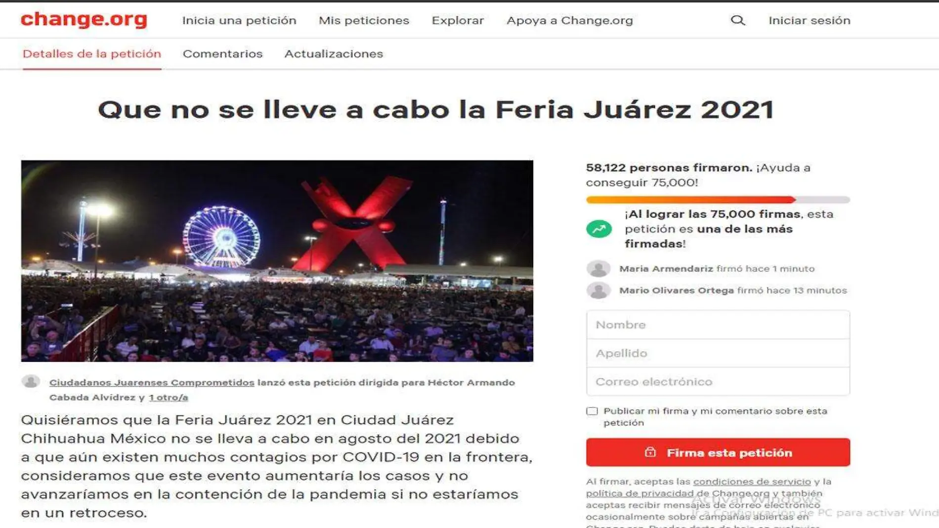 feria change org